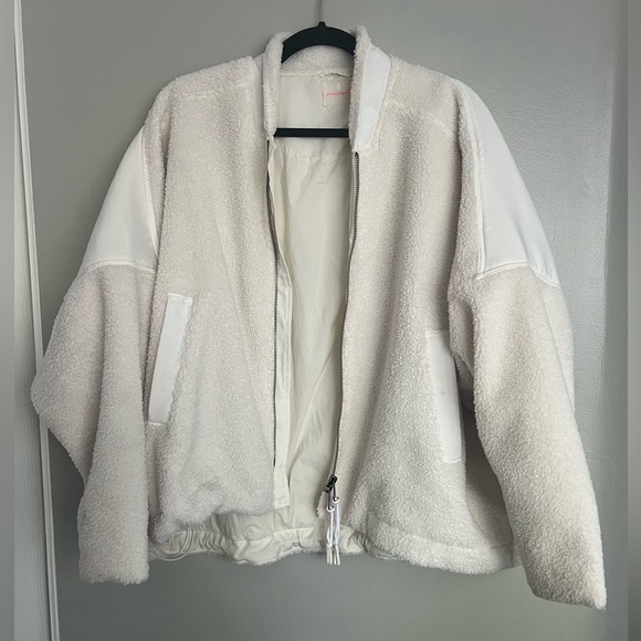 Free People FP Movement Tournament Fleece Full-Zip Ivory Jacket Size S - Picture 4 of 9